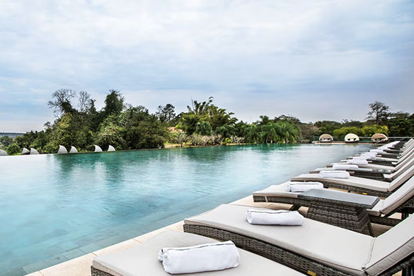 Spectacular aerial view of Iguazu Falls from Melia hotel