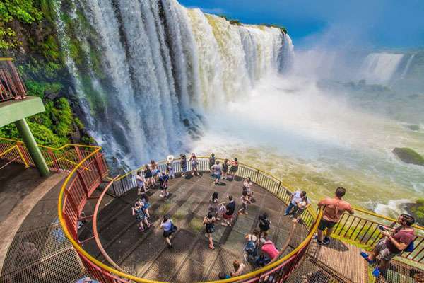 Enjoying the views from the Upper Circuit at Iguazu Falls, Argentina