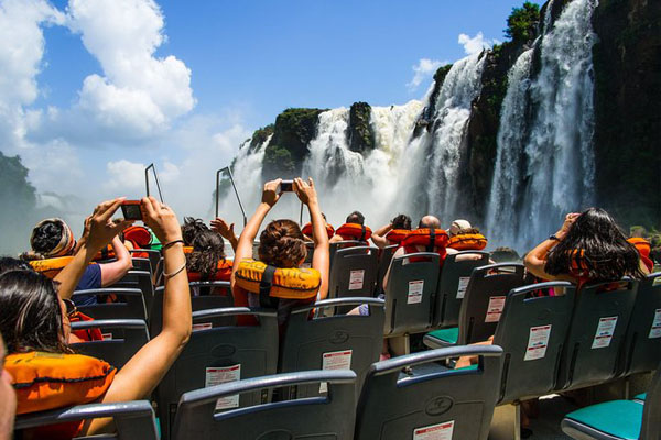 Enjoying the views from the Upper Circuit at Iguazu Falls, Argentina