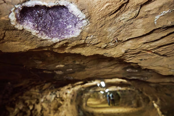 Visitors learning about mining at the Wanda Mines, Argentina