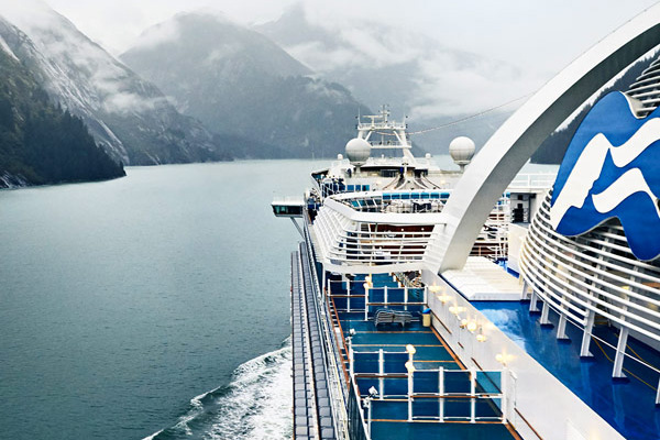 Sapphire Princess cruise ship sailing towards Antarctica