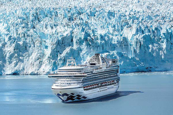 View of icebergs from the Sapphire Princess in Antarctica
